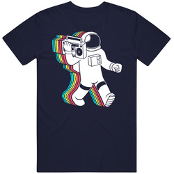 Retro Astronaut 80s Style Vintage Classic Navy Blue T Shirt Retro Astronaut 80s Style Vintage Classic Navy Blue T Shirt