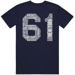 New York Nyy Baseball 1961 World Series Champions Retro Roster Sports Fan Vintage Classic Navy Blue T Shirt New York Nyy Baseball 1961 World Series Champions Retro Roster Sports Fan Vintage Classic Navy Blue T Shirt