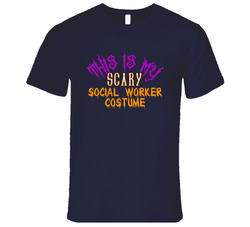 This Is My Scary Social Worker Costume Funny Halloween Vintage Classic Navy Blue T Shirt This Is My Scary Social Worker Costume Funny Halloween Vintage Classic Navy Blue T Shirt