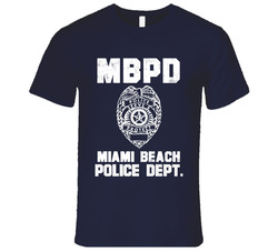 Miami Beach Police Department Dept Mbpd Officer Inspired Custom City Unisex Vintage Classic Navy Blue T Shirt
