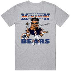 Jim Mcmahon Retro Football Caricature  - Grey T Shirt