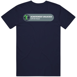 Achievement Unlocked Left The House Video Game Vintage Classic Navy Blue T Shirt Achievement Unlocked Left The House Video Game Vintage Classic Navy Blue T Shirt