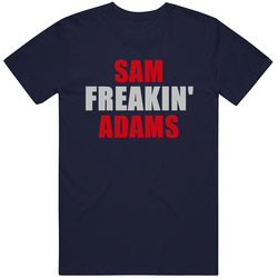 Sam Adams Freakin Football Sports New England Vintage Classic Navy Blue T Shirt