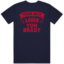 This Guy Loves Tom Brady New England Football Sports Athlete Vintage Classic Navy Blue T Shirt
