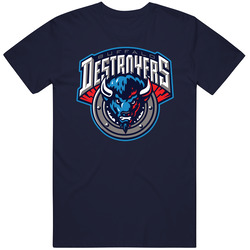 Buffalo Destroyers Arena Football League Team Fan Logo Vintage Classic Navy Blue T Shirt Buffalo Destroyers Arena Football League Team Fan Logo Vintage Classic Navy Blue T Shirt