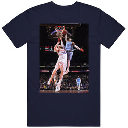 Ja Morant Dunks On Aron Baynes Memphis Basketball Fan Distressed Look Vintage Classic Navy Blue T Shirt Ja Morant Dunks On Aron Baynes Memphis Basketball Fan Distressed Look Vintage Classic Navy Blue T Shirt