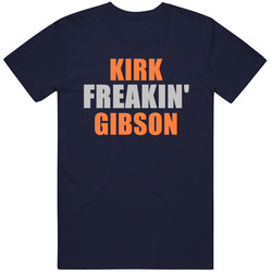 Kirk Gibson Freakin Detroit Michigan Baseball Sports Vintage Classic Navy Blue T Shirt Kirk Gibson Freakin Detroit Michigan Baseball Sports Vintage Classic Navy Blue T Shirt