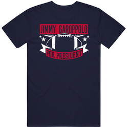 Jimmy Garoppolo For President New England Football Player Funny Political Satire Sports Fan Vintage Classic Navy Blue T Shirt