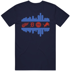 Detroit City All Professional Sports Teams Super Fan Vintage Classic Navy Blue T Shirt Detroit City All Professional Sports Teams Super Fan Vintage Classic Navy Blue T Shirt