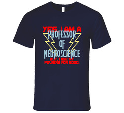 Yes I Am A Professor Of Neuroscience Funny Powers Vintage Classic Navy Blue T Shirt