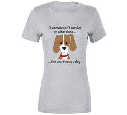 Wine Plus Dog Ladies T Shirt Wine Plus Dog Ladies T Shirt