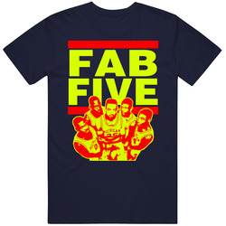 Fab Five Chris Webber Jalen Rose Howard King Vintage Classic Navy Blue T Shirt Fab Five Chris Webber Jalen Rose Howard King Vintage Classic Navy Blue T Shirt