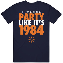 I Wanna Party Like It's 1984 Detroit Baseball World Series Champions Vintage Classic Navy Blue T Shirt I Wanna Party Like It's 1984 Detroit Baseball World Series Champions Vintage Classic Navy Blue T Shirt
