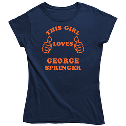 George Springer This Girl Loves Houston Baseball Sports Texas Vintage Classic Navy Blue Ladies T Shirt George Springer This Girl Loves Houston Baseball Sports Texas Vintage Classic Navy Blue Ladies T Shirt
