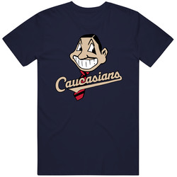 Cleveland Caucasians Indians Parody Baseball Fan Vintage Classic Navy Blue T Shirt