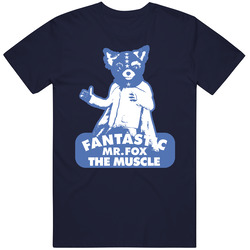 Fantastic Mr Fox Movie The Muscle Vintage Classic Navy Blue T Shirt Fantastic Mr Fox Movie The Muscle Vintage Classic Navy Blue T Shirt
