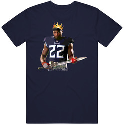 King Derrick Henry Portrait Tennessee Football Player Fan Vintage Classic Navy Blue T Shirt King Derrick Henry Portrait Tennessee Football Player Fan Vintage Classic Navy Blue T Shirt