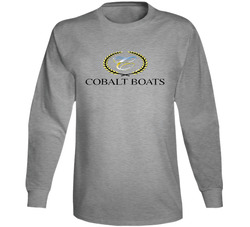 Cobalt Boats Boat Brand Marine Fathers Day Worn Look Secret Santa Christmas Gift Long Sleeve T Shirt