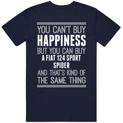 Buy A Fiat 124 Sport Spider Happiness Car Lover Vintage Classic Navy Blue T Shirt Buy A Fiat 124 Sport Spider Happiness Car Lover Vintage Classic Navy Blue T Shirt