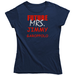 Jimmy Garoppolo Future Mrs Football Sports New England Vintage Classic Navy Blue Ladies T Shirt