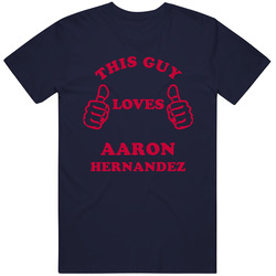 Aaron Hernandez This Guy Loves Football Sports New England Vintage Classic Navy Blue T Shirt Aaron Hernandez This Guy Loves Football Sports New England Vintage Classic Navy Blue T Shirt