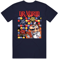 Dr Mario Nintendo Classic Game Vintage Classic Navy Blue T Shirt Dr Mario Nintendo Classic Game Vintage Classic Navy Blue T Shirt
