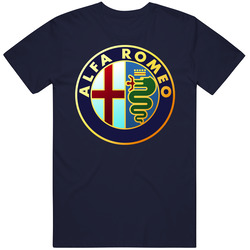 Alfa Romeo Logo Vintage Classic Navy Blue T Shirt Alfa Romeo Logo Vintage Classic Navy Blue T Shirt