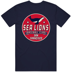 San Francisco Sea Lions Negro Baseball Team Retro Vintage Classic Navy Blue T Shirt San Francisco Sea Lions Negro Baseball Team Retro Vintage Classic Navy Blue T Shirt