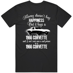 1966 Chevrolet Corvette C2 Stingray Money Cant Buy Happiness But It Buys Car Enthusiast unisex Vintage Classic Black T Shirt 1966 Chevrolet Corvette C2 Stingray Money Cant Buy Happiness But It Buys Car Enthusiast unisex Vintage Classic Black T Shirt