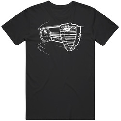 Alfa Romeo Grill And Headlight Sketch Classic Cars Fan unisex Vintage Classic Black T Shirt Alfa Romeo Grill And Headlight Sketch Classic Cars Fan unisex Vintage Classic Black T Shirt