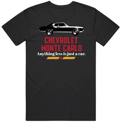 1971 Chevrolet Monte Carlo Ss 454 425bhp Anything Less Is Just A Car Fan unisex Vintage Classic Black T Shirt 1971 Chevrolet Monte Carlo Ss 454 425bhp Anything Less Is Just A Car Fan unisex Vintage Classic Black T Shirt