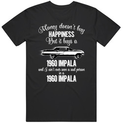 1960 Chevrolet Impala 348 Hardtop Money Cant Buy Happiness But It Buys Car Enthusiast unisex Vintage Classic Black T Shirt 1960 Chevrolet Impala 348 Hardtop Money Cant Buy Happiness But It Buys Car Enthusiast unisex Vintage Classic Black T Shirt