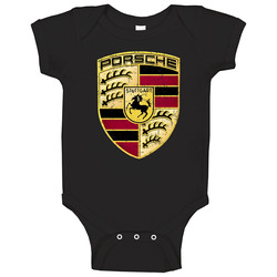 Porsche Automobile Car Truck Motorcycle Parts Cool Distressed Style Brand Logo Emblem unisex Vintage Classic Black Baby One Piece Porsche Automobile Car Truck Motorcycle Parts Cool Distressed Style Brand Logo Emblem unisex Vintage Classic Black Baby One Piece