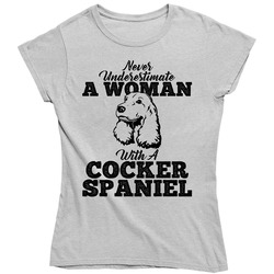 Never Underestimate A Woman With A Cocker Spaniel Dog Vintage unisex Sports Grey Classic Ladies T Shirt Never Underestimate A Woman With A Cocker Spaniel Dog Vintage unisex Sports Grey Classic Ladies T Shirt