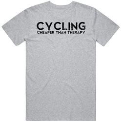 Funny Cycling Cheaper Than Therapy Bike Vintage unisex Sports Grey Classic T Shirt Funny Cycling Cheaper Than Therapy Bike Vintage unisex Sports Grey Classic T Shirt