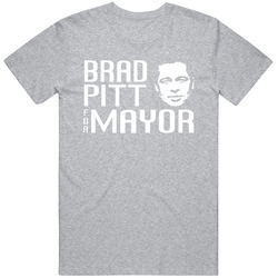 Brad Pitt For Mayor Vintage unisex Sports Grey Classic T Shirt Brad Pitt For Mayor Vintage unisex Sports Grey Classic T Shirt
