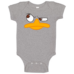 Perry The Platypus Face Cartoon Tv Show Raglan Vintage unisex Sports Grey Classic Baby One Piece Perry The Platypus Face Cartoon Tv Show Raglan Vintage unisex Sports Grey Classic Baby One Piece