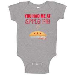 You Had Me At Apple Pie Yummy Dessert Vintage unisex Sports Grey Classic Baby One Piece You Had Me At Apple Pie Yummy Dessert Vintage unisex Sports Grey Classic Baby One Piece