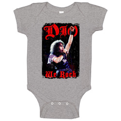 Ronnie James Dio We Rock Heavy Metal Music Vintage unisex Sports Grey Classic Baby One Piece Ronnie James Dio We Rock Heavy Metal Music Vintage unisex Sports Grey Classic Baby One Piece
