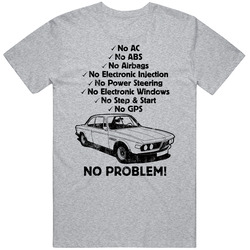 1972 Bmw 3.0 Csl No Problem Vintage Car Vintage unisex Sports Grey Classic T Shirt 1972 Bmw 3.0 Csl No Problem Vintage Car Vintage unisex Sports Grey Classic T Shirt