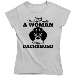 Never Underestimate A Woman With A Dachshund Dog Vintage unisex Sports Grey Classic Ladies T Shirt Never Underestimate A Woman With A Dachshund Dog Vintage unisex Sports Grey Classic Ladies T Shirt