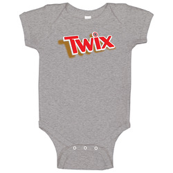 Twix Chocolate Candy Bar Brand Logo Raglan Vintage unisex Sports Grey Classic Baby One Piece Twix Chocolate Candy Bar Brand Logo Raglan Vintage unisex Sports Grey Classic Baby One Piece