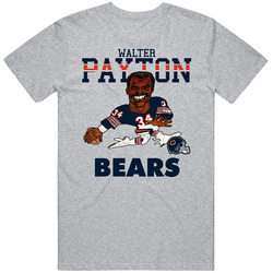 Walter Payton Retro Football Caricature Vintage unisex Sports Grey Classic T Shirt Walter Payton Retro Football Caricature Vintage unisex Sports Grey Classic T Shirt