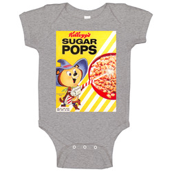 Sugar Pops Retro 80s Cereal Vintage unisex Sports Grey Classic Baby One Piece Sugar Pops Retro 80s Cereal Vintage unisex Sports Grey Classic Baby One Piece