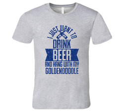 Goldendoodle I Just Want To Drink Beer With My Dog Funny Pet Lover Men's Vintage unisex Sports Grey Classic T Shirt Goldendoodle I Just Want To Drink Beer With My Dog Funny Pet Lover Men's Vintage unisex Sports Grey Classic T Shirt