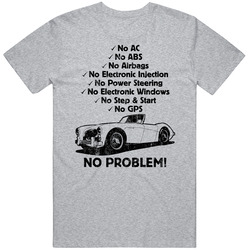 1956 Austin Healey 100 No Problem Vintage Car Vintage unisex Sports Grey Classic T Shirt 1956 Austin Healey 100 No Problem Vintage Car Vintage unisex Sports Grey Classic T Shirt