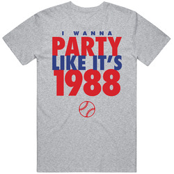 I Wanna Party Like It's 1988 Los Angeles Baseball World Series Champions Vintage unisex Sports Grey Classic T Shirt I Wanna Party Like It's 1988 Los Angeles Baseball World Series Champions Vintage unisex Sports Grey Classic T Shirt