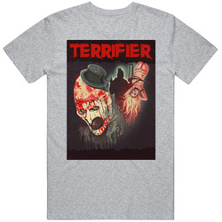 Terrifier Horror Movie Poster Halloween Vintage unisex Sports Grey Classic T Shirt Terrifier Horror Movie Poster Halloween Vintage unisex Sports Grey Classic T Shirt
