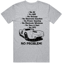1953 Porsche 550 No Problem Vintage Car Vintage unisex Sports Grey Classic T Shirt 1953 Porsche 550 No Problem Vintage Car Vintage unisex Sports Grey Classic T Shirt