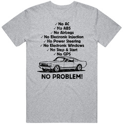 1967 Ford Mustang Fastback No Problem Vintage Car Vintage unisex Sports Grey Classic T Shirt 1967 Ford Mustang Fastback No Problem Vintage Car Vintage unisex Sports Grey Classic T Shirt